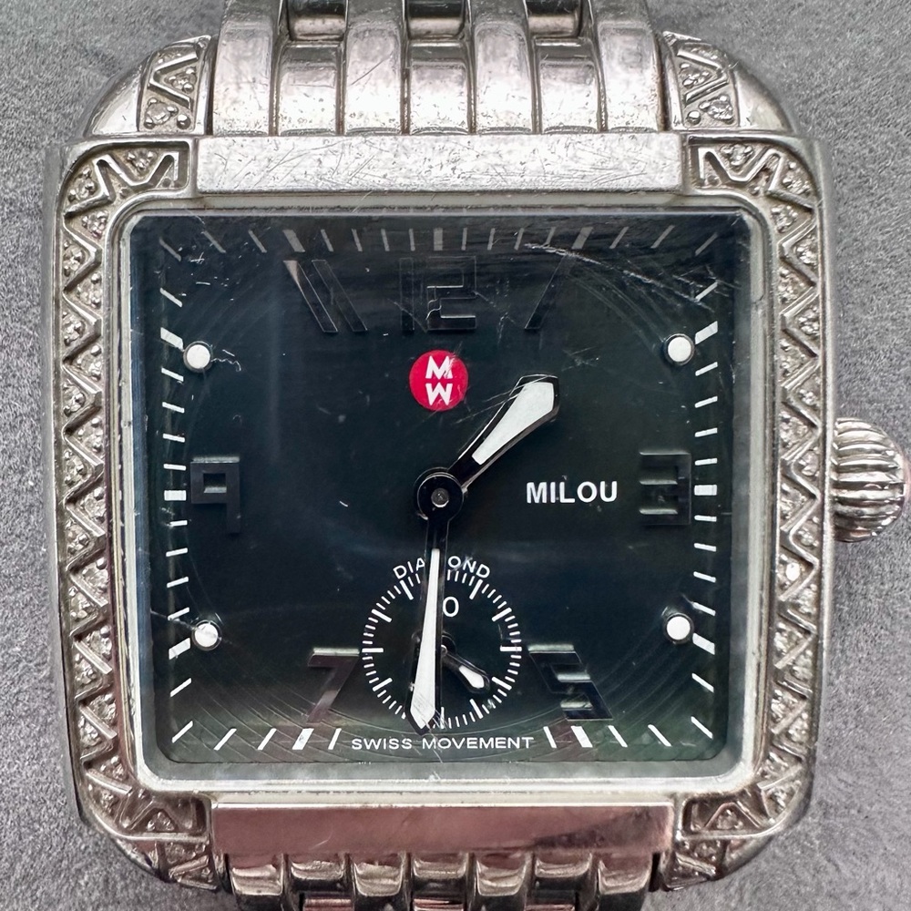 Michele watch , stainless steel with 66 diamonds